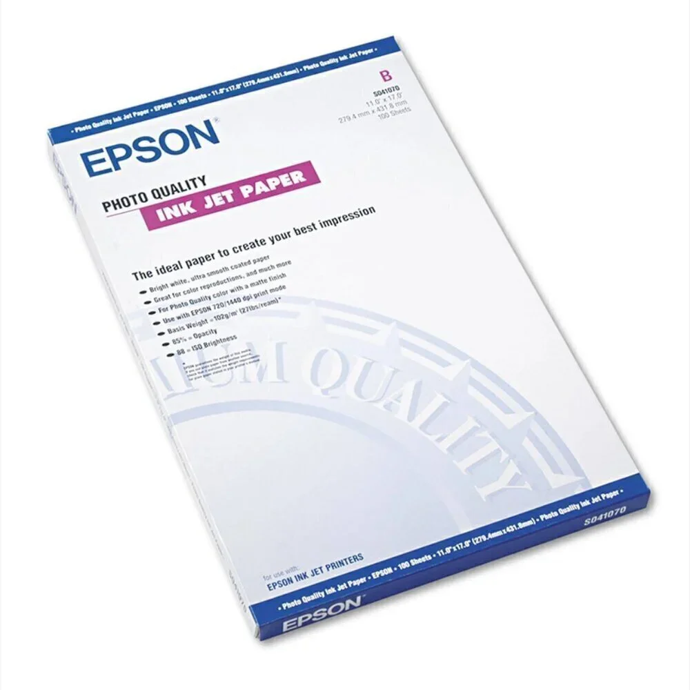 Epson S041070 Photo Quality Matte Inkjet Paper, 11x17
